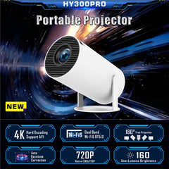 HY300 Pro Android 11.0 Projector 2.4G/5G WiFi6 Bluetooth-compatible 1280x720P Home Theater Video Projecto