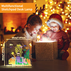 LED Note Board with Colors, Light Up Acrylic Message Board, Led Drawing Board, Illuminated Acrylic Notepad with Adjustable Stand and 7 Pens
