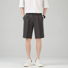 Fashion Summer Ice Silk Suit Shorts Men