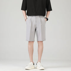 Fashion Summer Ice Silk Suit Shorts Men
